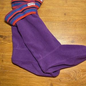 Hunter Tall Boot socks white and Purple bundle